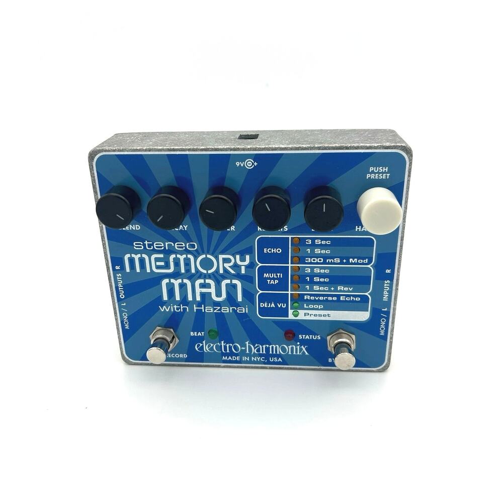 Electro-Harmonix Stereo Memory Man w/ Hazarai Delay Looper Pedal EHX Clean